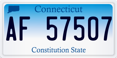 CT license plate AF57507