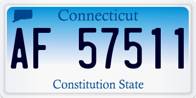 CT license plate AF57511
