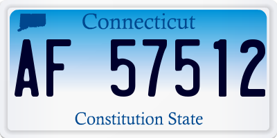 CT license plate AF57512