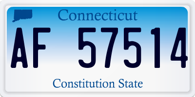 CT license plate AF57514