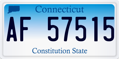 CT license plate AF57515