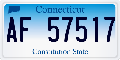 CT license plate AF57517