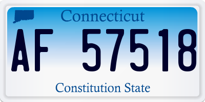 CT license plate AF57518