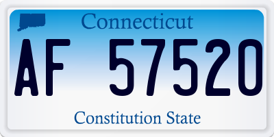 CT license plate AF57520