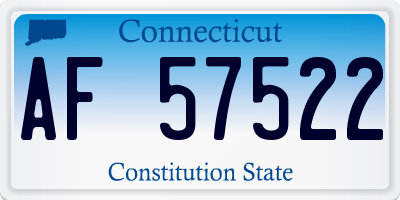 CT license plate AF57522