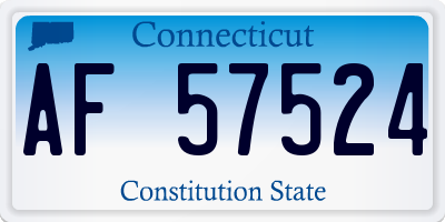 CT license plate AF57524