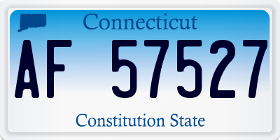 CT license plate AF57527