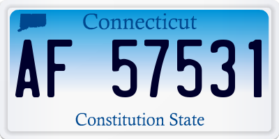 CT license plate AF57531