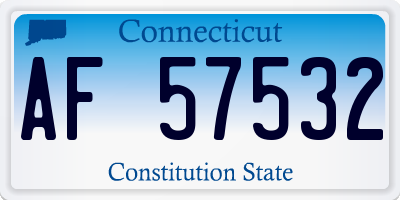 CT license plate AF57532
