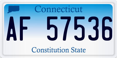 CT license plate AF57536