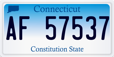 CT license plate AF57537