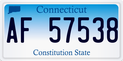 CT license plate AF57538