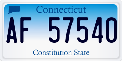 CT license plate AF57540