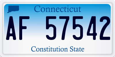 CT license plate AF57542