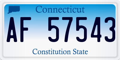 CT license plate AF57543
