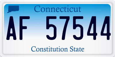CT license plate AF57544