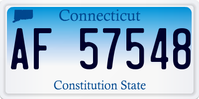 CT license plate AF57548