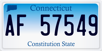 CT license plate AF57549