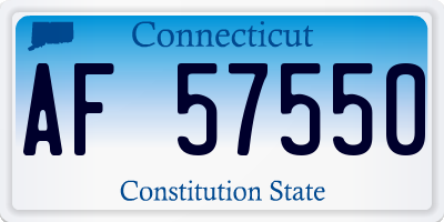 CT license plate AF57550