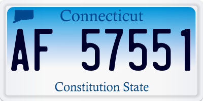 CT license plate AF57551