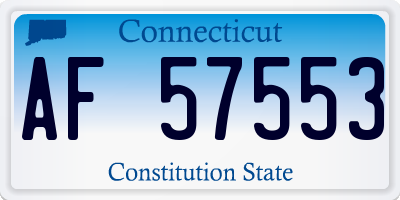 CT license plate AF57553