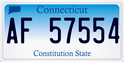 CT license plate AF57554