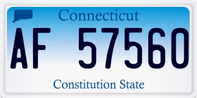 CT license plate AF57560