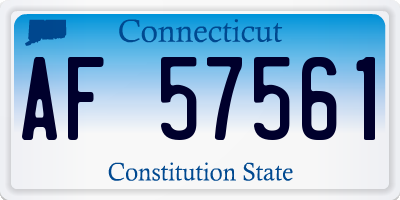 CT license plate AF57561