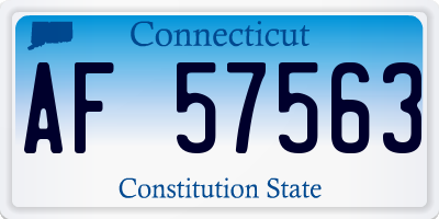 CT license plate AF57563