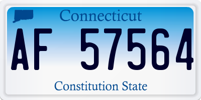 CT license plate AF57564