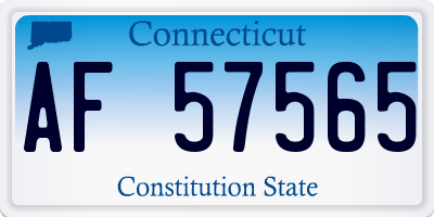 CT license plate AF57565