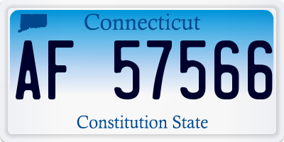 CT license plate AF57566