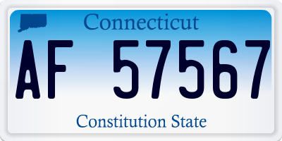 CT license plate AF57567