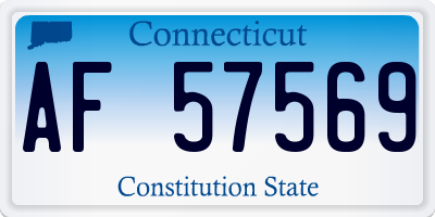 CT license plate AF57569