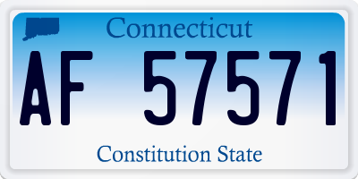 CT license plate AF57571