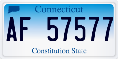 CT license plate AF57577