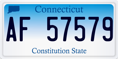 CT license plate AF57579