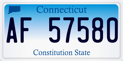 CT license plate AF57580