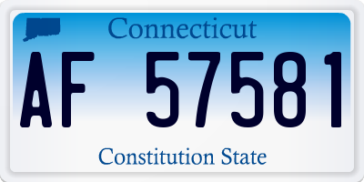 CT license plate AF57581