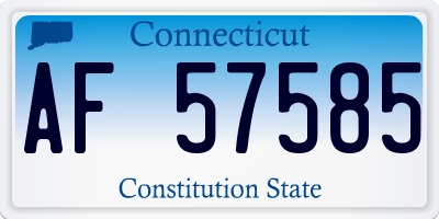 CT license plate AF57585