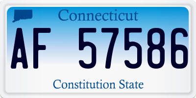 CT license plate AF57586