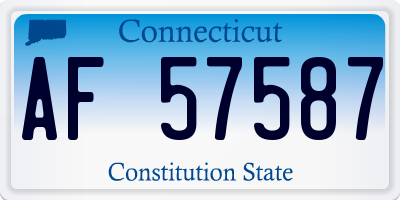 CT license plate AF57587