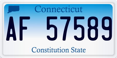 CT license plate AF57589