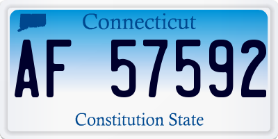 CT license plate AF57592