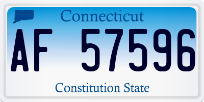 CT license plate AF57596