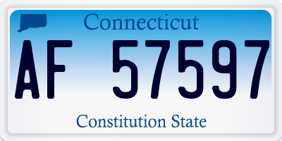 CT license plate AF57597