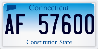 CT license plate AF57600