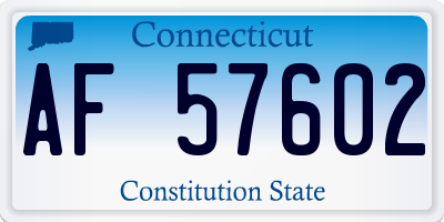 CT license plate AF57602