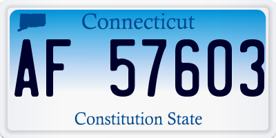 CT license plate AF57603