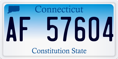 CT license plate AF57604